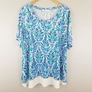 Rose & Olive Blouse Short Sleeve Scoop Neck Tee